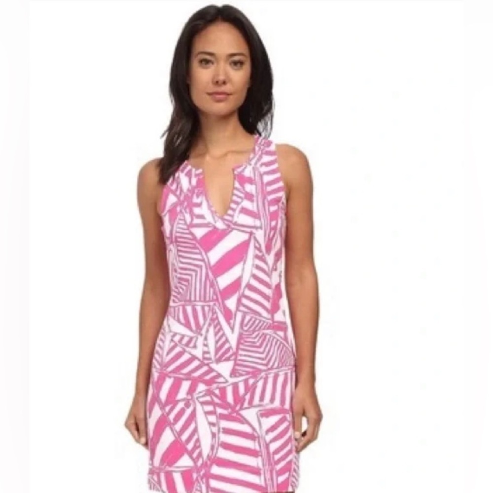 - Lilly Pulitzer Estrada Dress Pink and White size XXS